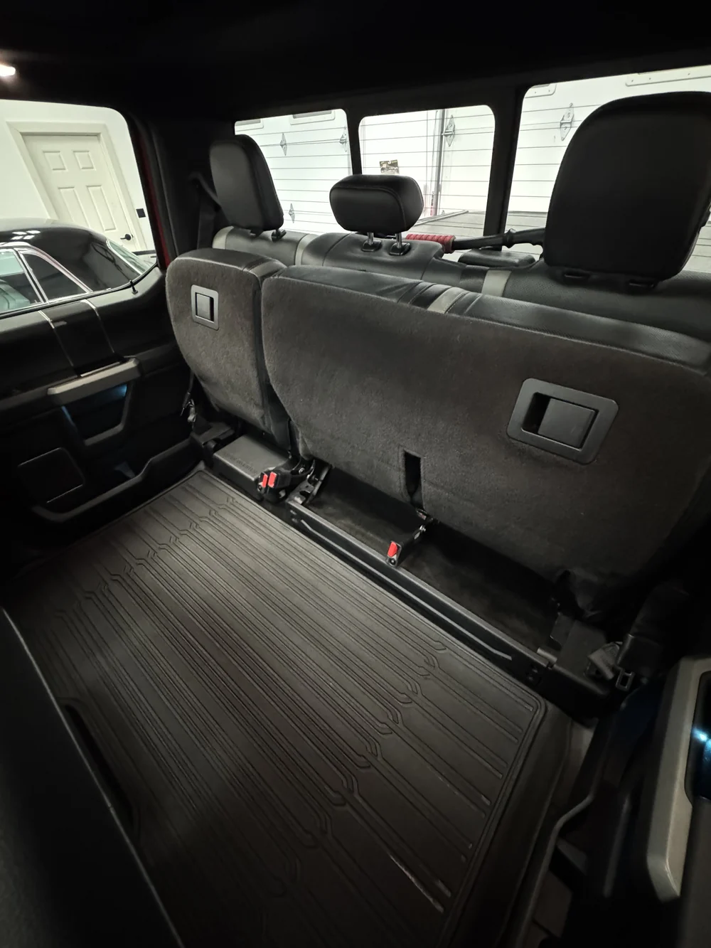 Detailed SUV rear seats and interior